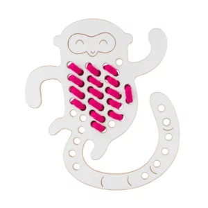 Milin houten lacing toy monkey